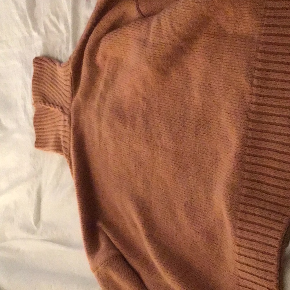 Orange turtle neck long sleeve cozy sweater